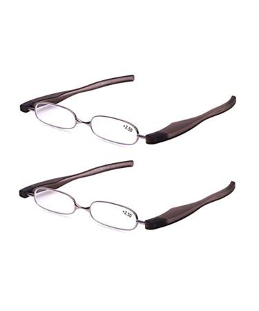 Yxw 2 pair of foldable blue light blocking reading glasses for men and women light portable mini reading glasses diopters (1.0 1.5 2.0 2.5 3.0) +2.0 gray