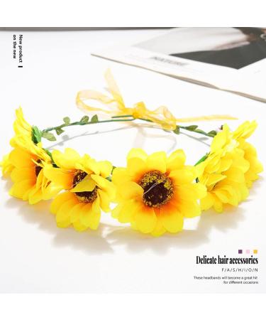 Werhonton LED Sunflower Hairband for Women and Girls - Yellow Festival Hair Accessories - Buy Online on GoSupps.com