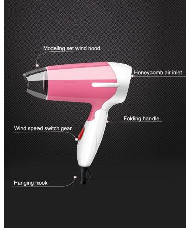 Hair Dryer Trvavel Small Mini Blow Dryer 650W Portable Folding Fast Drying Hair Lightweight Quiet Blow Dryer Hot/Cold DC Motor Compact Safe Hairdryer Pink Small Gift - Buy Online on GoSupps.com