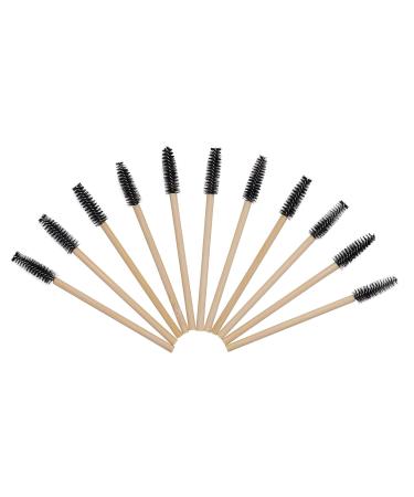 100pcs Bamboo Handle Eyelash Brush & Mascara Wands - Disposable Eye Lash Extensions & Eyebrow Applicator - Black - Buy Online on GoSupps.com