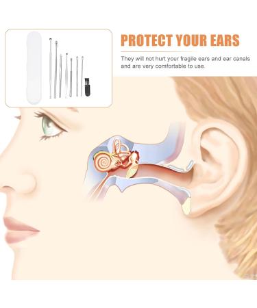 FOMIYES 7 Sets Ear Spoon Set - 8 Stainless Steel Ear Wax Removers | Multipurpose Ear Cleaning Tools Durable & Portable Ear Picks for Effective Hygiene - Buy Online on GoSupps.com