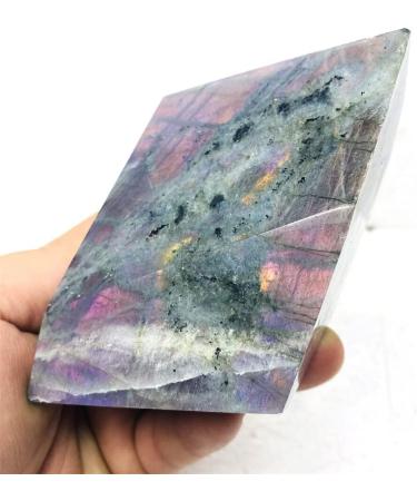 Purple Labradorite Moonstone Polyhedral Gemstone Spiritual Crystal Home Decoration and Witchcraft Gift - (Color: Weight 532g) Obelisk - Buy Online on GoSupps.com