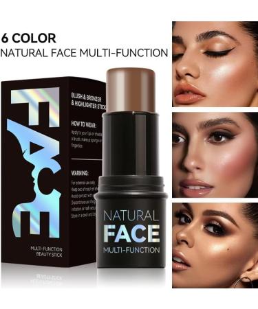 3 Pack Cream Contour & Highlighter & Blush Makeup Set Long Lasting Natural Weightless Buildable Contouring Bronzer Blush Stick Beauty Wand Liquid Highlighter Makeup (Set B) - Buy Online on GoSupps.com