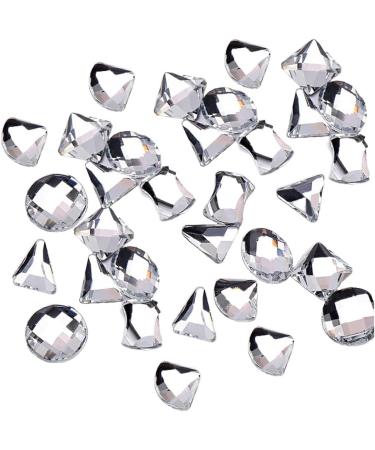 dijiusidy 50 Pieces Glass Crystal Set Eye-catching Personalized Nail Art Rhinestones DIY Handcraft Manicure Accessories for Card Making Crystal White - Buy Online on GoSupps.com