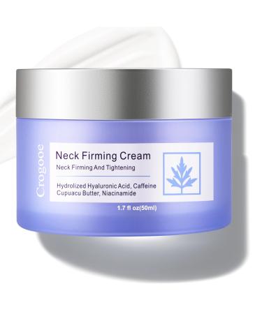 Crogooe Neck Firming Cream - Neck Creams for Tightening and Firming Tightening and Lifting Wrinkles & Crepey Skin for Neck & D collet -1.7 fl.oz
