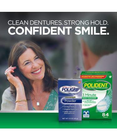 Super Poligrip Denture Adhesive Powder Extra Strength 1.6oz Container - Buy Online on GoSupps.com
