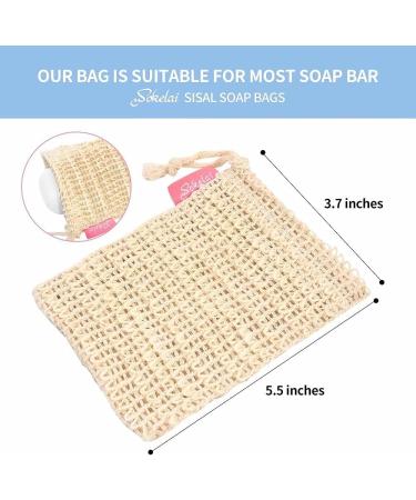 Natural Sisal Soap Bags - 6-Pack | Eco-Friendly Soap Nets & Sacks for Sustainable Body Care - Beige Natural Product - Buy Online on GoSupps.com