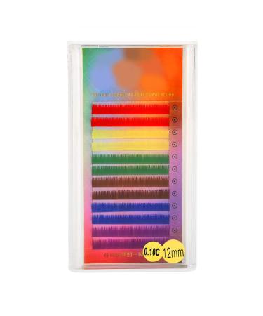 Rainbow Colorful Eyelash Extensions | 3 Types of Gradient Fake Individual Lashes (12mm) - Shop Internationally! - Buy Online on GoSupps.com