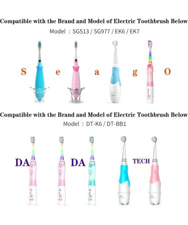 Buy Seago SG513/SG977/SGEK6/DT-K6 Electric Toothbrush Replacement Brush Heads - 10 Pack for Kids (Blue Medium) - International Shipping Available - Buy Online on GoSupps.com
