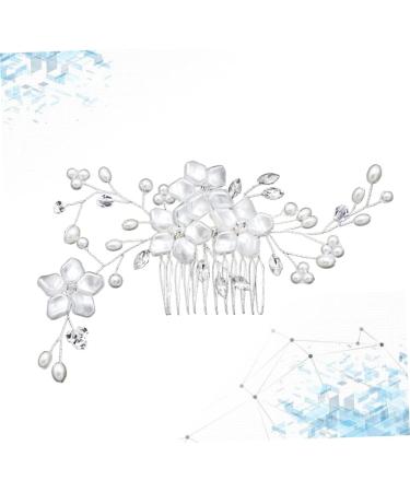 Mikinona 1pc Bridal Hair Combs Wedding Hair Combs Floral Hair Clips Headdress for Women Bridal Hair Pin Bride Hair Combs Pearl Clips for Hair Rhinestone Hair Clips Wedding Headpiece White - Buy Online on GoSupps.com