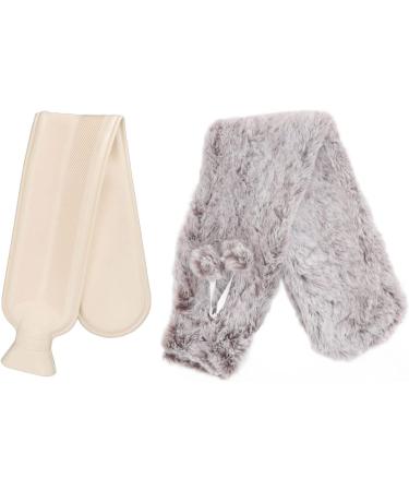 Chiciri Hand Warmer Water Bag - Leak-Proof Plush Explosion-Protected Hot Water Bag for Office Use (Brown & White) - Buy Online on GoSupps.com