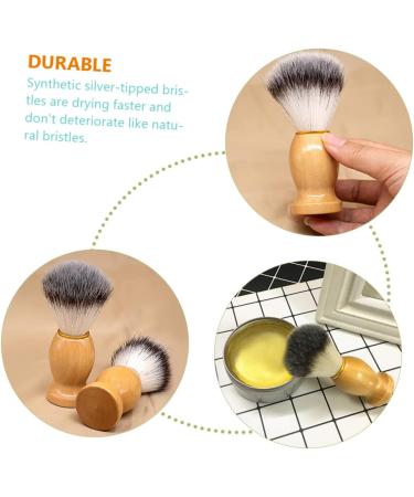 Minkissy 2-Piece Shaving Brush Set for Men | Wooden Handle Face & Razor Brush | Ideal for Beards & Grooming - Buy Online on GoSupps.com