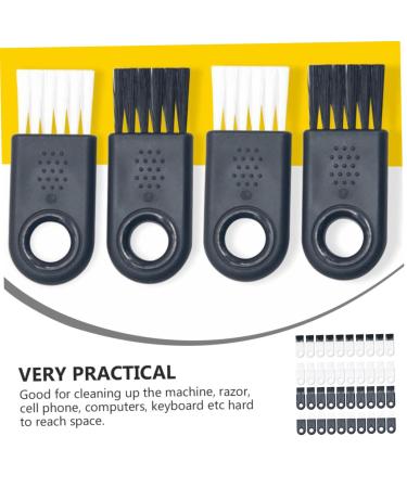 Minkissy 80 STK Cleaning Brush Set - Mini Cleaners for Hair Clippers Keyboard & Electric Shaver - Soft Fur White & Black - Perfect for Dust & Dirt Removal - Buy Online on GoSupps.com