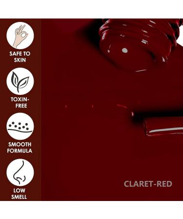 EONFAVE Red Nail Polish - Wine Red Nail Varnish - Long Lasting Chip Resistant & Quick Drying Nail Polish for DIY Nail Art Manicure at Home - No Need Cured - Buy Online on GoSupps.com