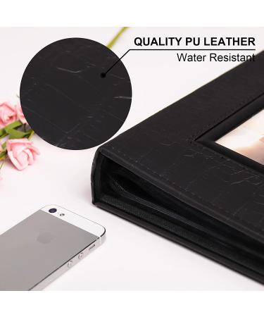 Vienrose 4x6 Photo Album - Extra Large Capacity Family Picture Book | Leather Cover | 200 Pockets | Great for Wedding, Anniversary, Baby, Vacation - Black - Buy Online on GoSupps.com