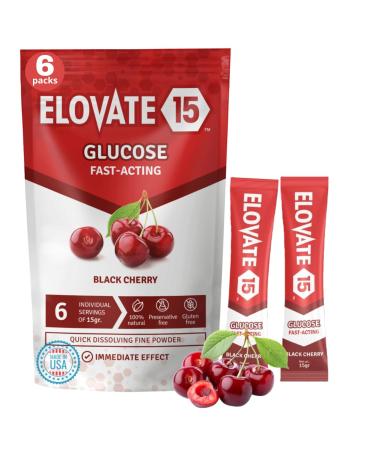 Slimpaks Glucose Powder - Fast Acting Glucose Powder Packets - Alternative to Gels & Tablets- FSA/HSA Eligible - Natural Flavor Dextrose Powder Stick (Black Cherry Pack of 6) Black Cherry 1 Count (Pack of 6)