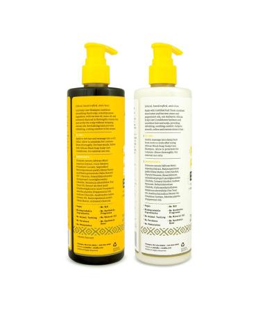 Alaffia African Black Soap Scalp Care Shampoo & Conditioner - Nourishing Shea Butter & Neem Oil for All Hair Types - Tea Tree & Mint - 12 Fl Oz Each - Buy Online on GoSupps.com
