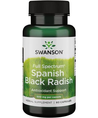 Swanson Spanish Black Radish - Herbal Supplement Promoting Liver Maintenance, Digestive Support, & Pulmonary Health - Natural Formula Supporting Total Body Protection - (60 Capsules. 500mg Each)