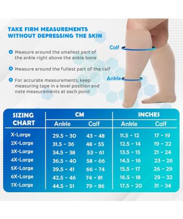 FITTOO Plus Size Compression Socks for Men & Women | 20-30mmHg Graduated Support for Shin Splints Varicose Veins & Calf Pain Relief | Closed Toe Wheat 3X-Large - Buy Online on GoSupps.com