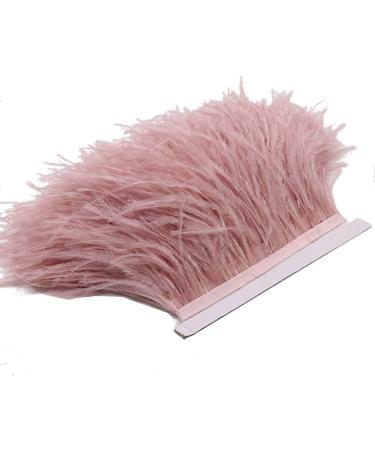 YEQIN 2 Yards Natural Ostrich Feather Fringe Trims - Dress Sewing, Craft, Clothing, Wedding Decor - Mistyrose - Buy Online on GoSupps.com