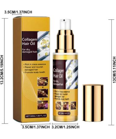 SVBPIUGF 3 Pieces Collagen Repair Hair Essential Oil Collagen Deep Hydration Treatment Hair Oil Hair Serum for Frizzy and Damaged Hair - Buy Online on GoSupps.com