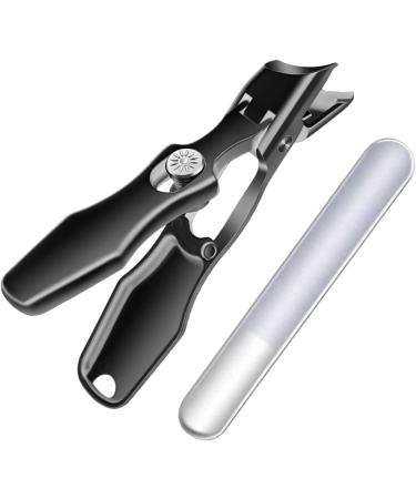 Vbnuyhim Fingernail Clippers Nail Clippers for Men Wide Neck Nail Clippers - Splash Guard Toenail Clippers for Thick Toenails Portable Nail Trimmer and Nail File Nail Clippers with Large Black - Buy Online on GoSupps.com