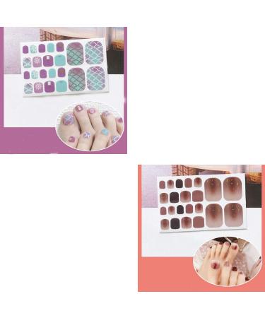 Nail Angel 14pcs Toe Nail Strips: Thin, Full Cover Sticker with Fashion Designs for Easy Summer Pedicure - Heart Prints & Shapes | 10188 - Buy Online on GoSupps.com