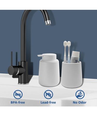 White Lotion Dispenser 12 oz Ceramic Hand Soap Dispenser with Easy-to-Press Large Area Press Pump for Shampoo Bathroom Kitchen Hotel - Buy Online on GoSupps.com