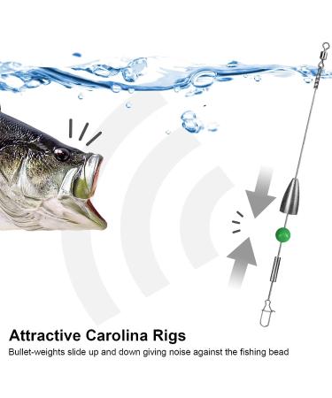 THKFISH Bullet-Weights Carolina Ready Rigs - Pre-Rigged 1/5oz, 1/4oz, 3/8oz Fishing Weights - Color A - Pack of 10 - Buy Online on GoSupps.com
