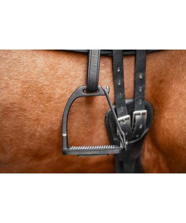 Equinate Safety Bar Wakefield 12cm Black Matt | Anti-Slip Rubber Tread Stirrup Set for Adults & Children | Ankle Relief - 2 Pieces - Buy Online on GoSupps.com