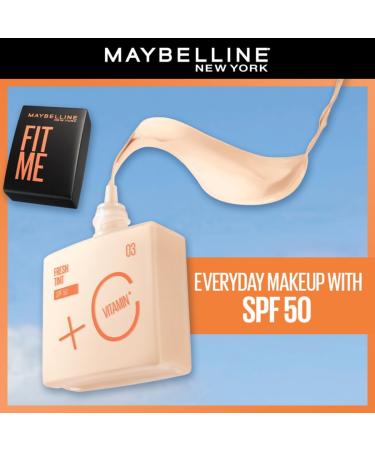 M-aybelline New York Liquid Foundation Lightweight Skin Tint With Spf 50 & Vitamin C Natural Coverage For Daily Use Fit Me Fresh Tint Shade 06 30Ml - Buy Online on GoSupps.com