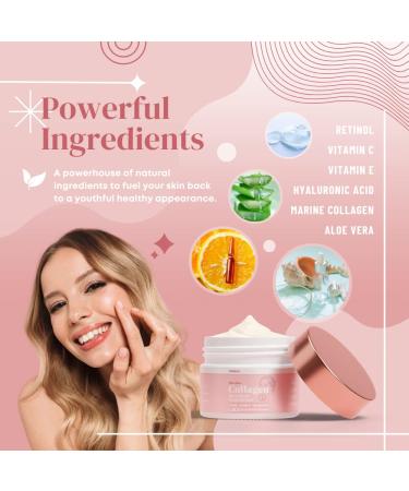 Triple Action Collagen Cream: Anti Aging Face Moisturizer with Retinol, Hyaluronic Acid, Vitamin E & C - Day & Night Skincare Routine for Cleanse, Moisturize, & Protect - Buy Online on GoSupps.com