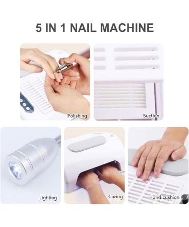 WERTYG 5 in 1 Electric Nail Drill Machine Professional Nail Drill Machine with LED Nail Dryer Lamp Automatic Sensor Electric Pedicure Set for Acrylic Gel Nail Polisher Machine - Buy Online on GoSupps.com
