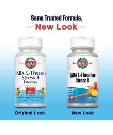 KAL GABA L-Theanine Stress Relief Lozenge - Natural Mango Tangerine Flavor, 100 Count - Buy Online on GoSupps.com