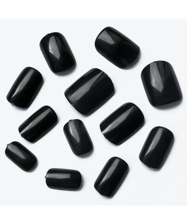 LoveOurHome 360pc Black Acrylic Square Press On Nails - Short Full Cover Fake Nails with Glue Adhesive Tabs for Women & Girls - Buy Online on GoSupps.com