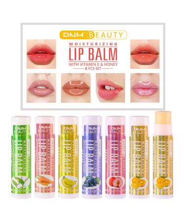 BYYLECL 6 Pack Lip Balm Fruit Flavor Moisturizing Nourishing Lips Balm for Girls Women