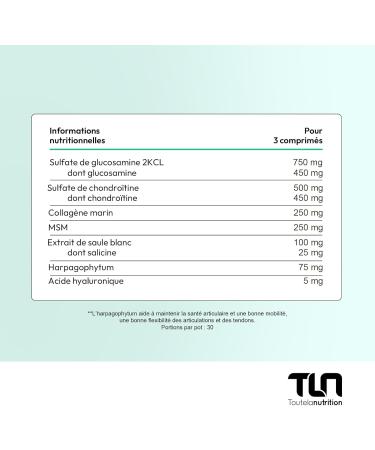 Arthro Flex | Articulations Douloureuses Soulagement Rapide et Durable | Collag ne Glucosamine Chondro tine MSM Acide Hyaluronique | Souplesse Flexibilit et Mobilit | 90 Comprim s | TLN - Buy Online on GoSupps.com