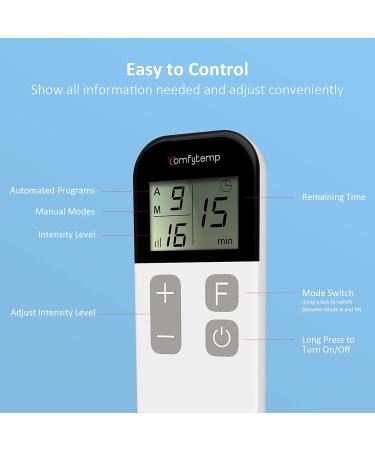 Comfytemp Wireless TENS Unit Muscle Stimulator - Rechargeable Pain Relief Therapy Device with 15 Modes - Portable for Back, Shoulder, and Cramps - Buy Online on GoSupps.com