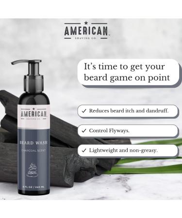 Beard Wash for Sensitive Skin | American Shaving Co | Charcoal Infused | Softens Beard Eliminates Dandruff & Frizziness | 8 oz - Buy Online on GoSupps.com