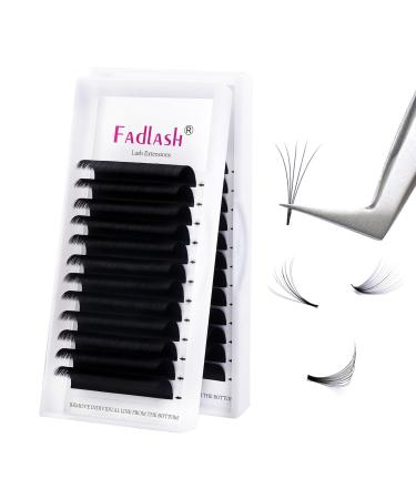Fadlash Easy Fan Lashes D Curl 0.07 19mm Single Lashes Russian Lashes Natural Look Self Fanning Eye Lashes Automatic Blooming Russian Eyelashes Extensions(0.07-D-19) 19 mm 0.07-D