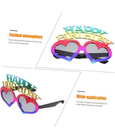 HOMSFOU 2pcs Birthday Glasses Heart Shaped Sunglasses Summer Gifts Kids Sun Glasses Birthday Party Sunglasses Pool Party Sunglasses Luau Dress Eyeglasses Glasses Evening Dress Blindfold 14.5X14X9.5CMx4pcs Colorfulx4pcs - Buy Online on GoSupps.com