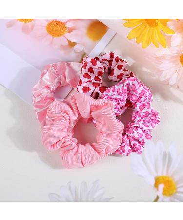 Valentine Pink Hair Scrunchies Set - 4pcs Galentine Hair Ropes & Ties | JHV31 - Buy Online on GoSupps.com