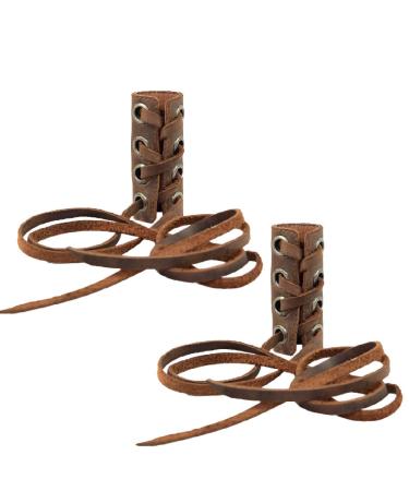 Hide & Drink Leather Hair Ties (2 Pack) / Ponytail/Braid Holder/Wraps/Long Hair Accessories Handmade Includes 101 Year Warranty (Bourbon Brown)
