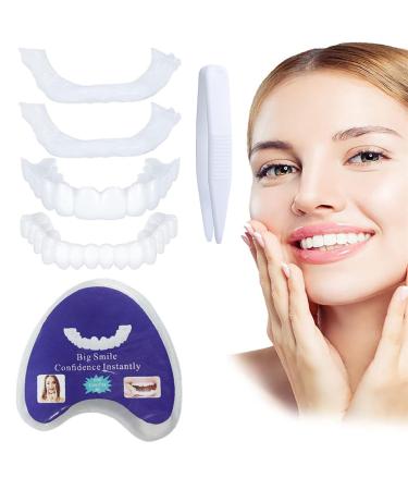 Fluktrix 2 pairs of clip-in-veers for artificial teeth temporary cosmetic artificial teeth for plugging in veneers for self-confident smile to cover bad teeth