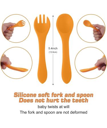 Qshare Baby Suction Plate with Spoon and Fork - Non Slip Silicone Plate for Self Feeding Training - Divided Weaning Plates for Baby Toddler (Yellow) - Buy Online on GoSupps.com