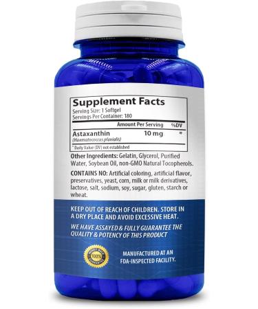 NASA BEAHAVA Astaxanthin 10mg 180 Softgels | Max Strength Supplement | 6 Month Supply - Buy Online on GoSupps.com