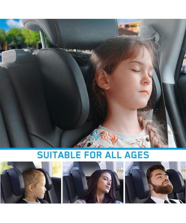 Auniq 180 Adjustable Car Seat Headrest Pillow - Telescopic Leather Support for Road Trips - Black - Buy Online on GoSupps.com