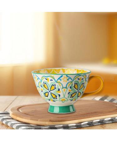 ZAANU Creative Tea Cups High Temperature Firing Heat Resistant Durable Retro Painted Pattern 420ml Coffee Mug Style B 1697 Color Style C - Buy Online on GoSupps.com