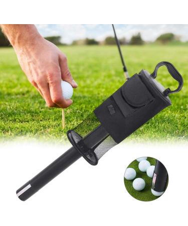 Golf Ball Collector Bag with Detachable Ball Retriever - Holds 75 Balls, Scooping Device & Storage Bag - Black - Buy Online on GoSupps.com