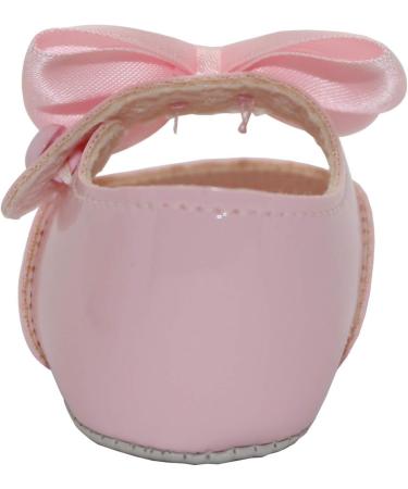 Baby Girls Bow Button Pram Shoes | Soft Sole | Made in Britain | 3 UK Child | Pink - Buy Online on GoSupps.com